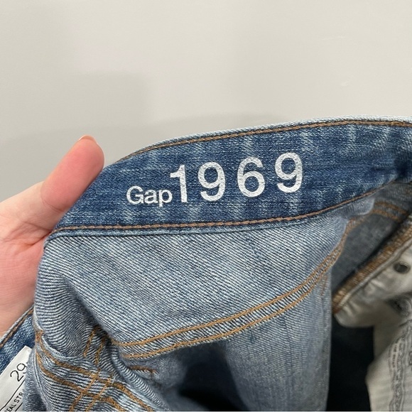 Gap Real Straight Distressed Light Wash Jeans Size 29 Regular Cotton - Picture 9 of 11